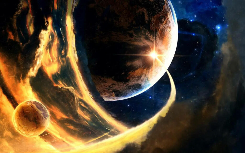 Vivid Cosmic Wallpaper: Mesmerizing Solar Flare & Celestial Beauty
