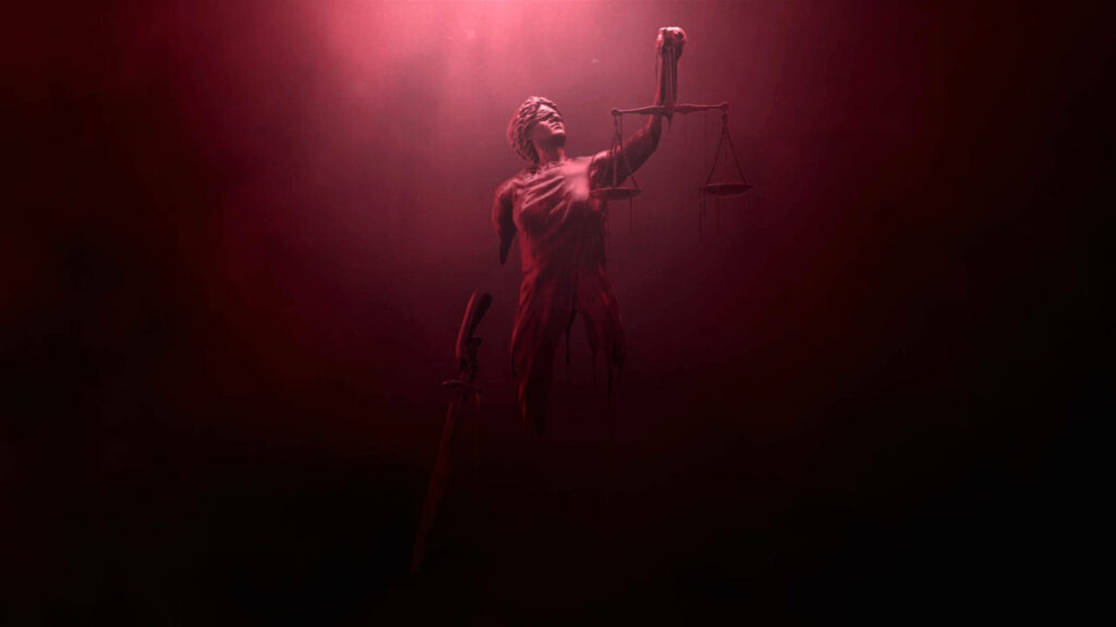 Powerful Daredevil Wallpaper: Justice Symbol in Red-Toned Ambiance