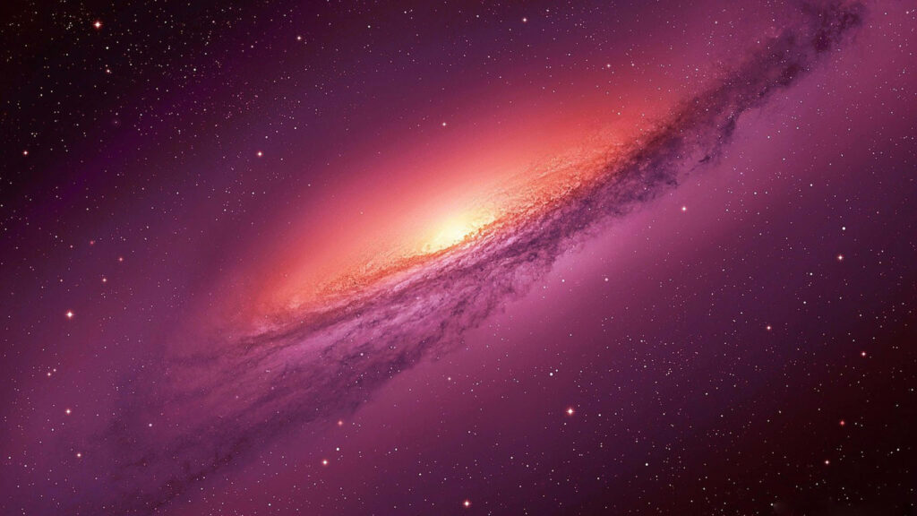 Vibrant galaxy wallpaper with glowing core and cosmic dust for Android devices.