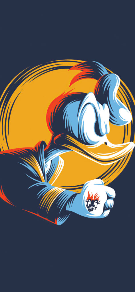 Donald Duck vibrant modern cartoon art perfect colorful iPhone X wallpaper background design