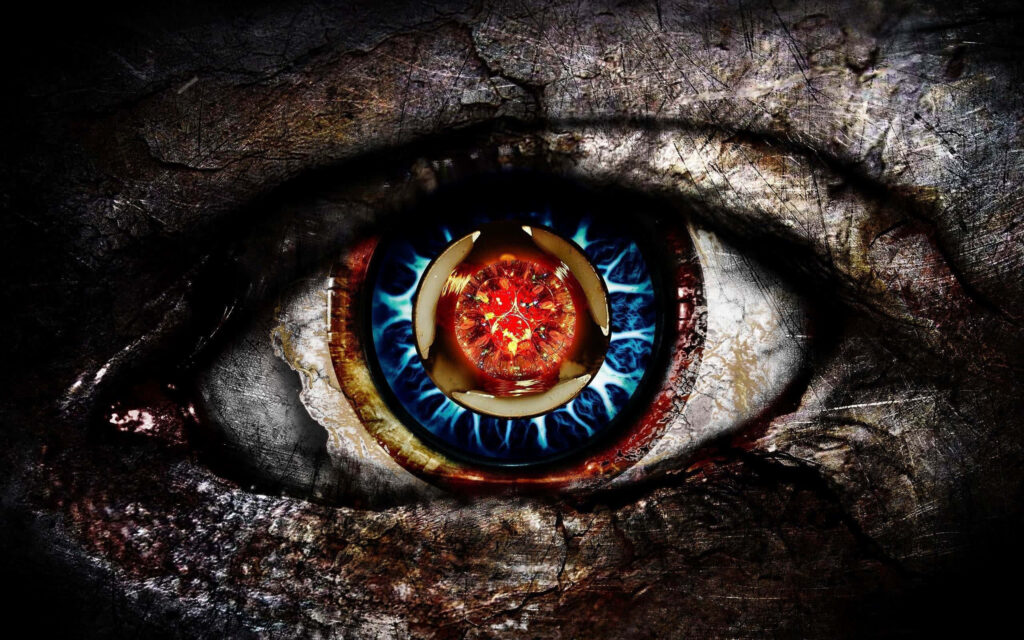 Vivid Close-Up Eye Abstract Wallpaper with Dark Textures