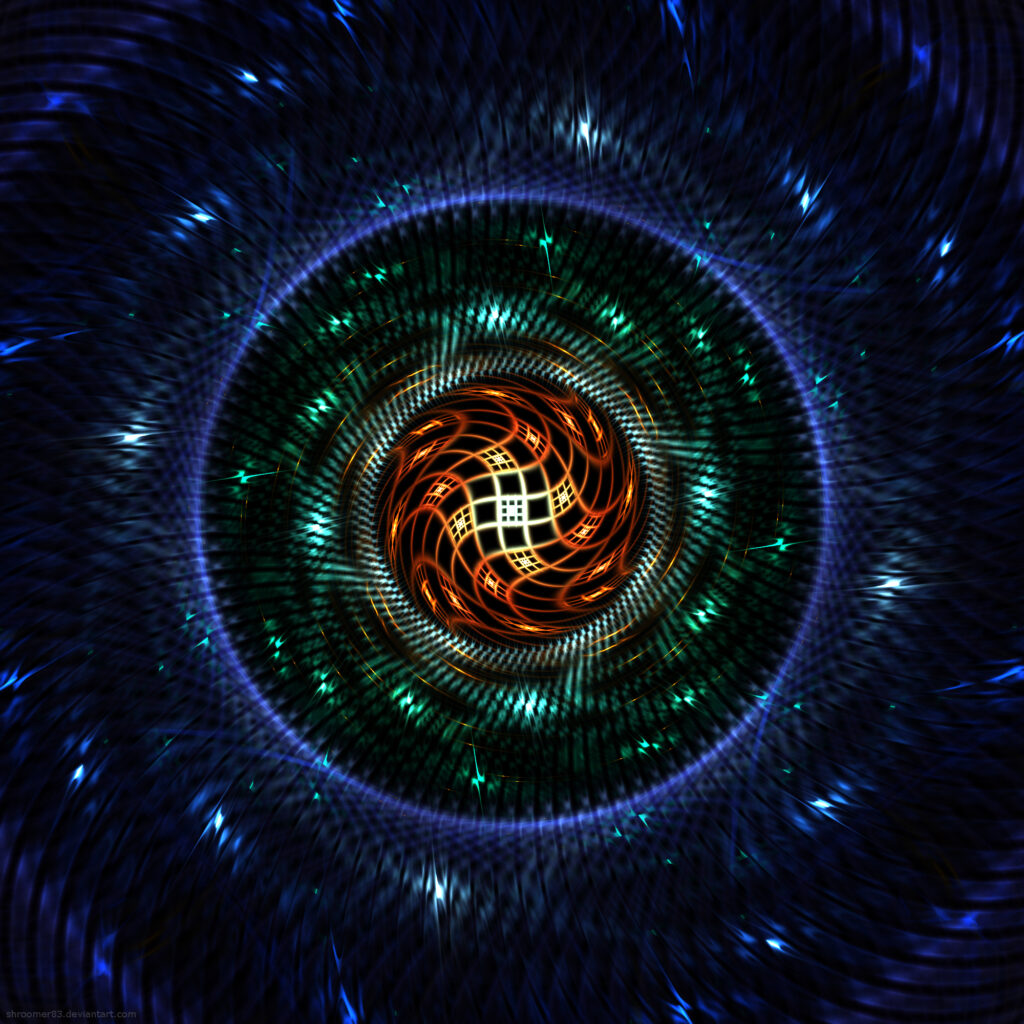 Vibrant Fractal Wallpaper: Layered Circles & Dazzling Glares