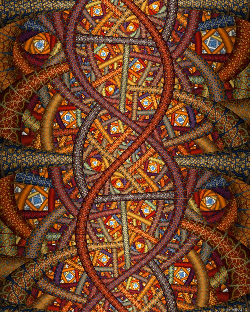 Vivid Fractal Wallpaper: Intricate Tangled Abstract Background