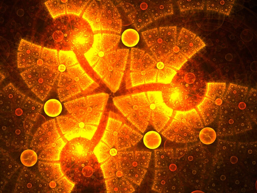 Vivid Fractal Wallpaper: Fiery Colors & Dynamic Energy Design