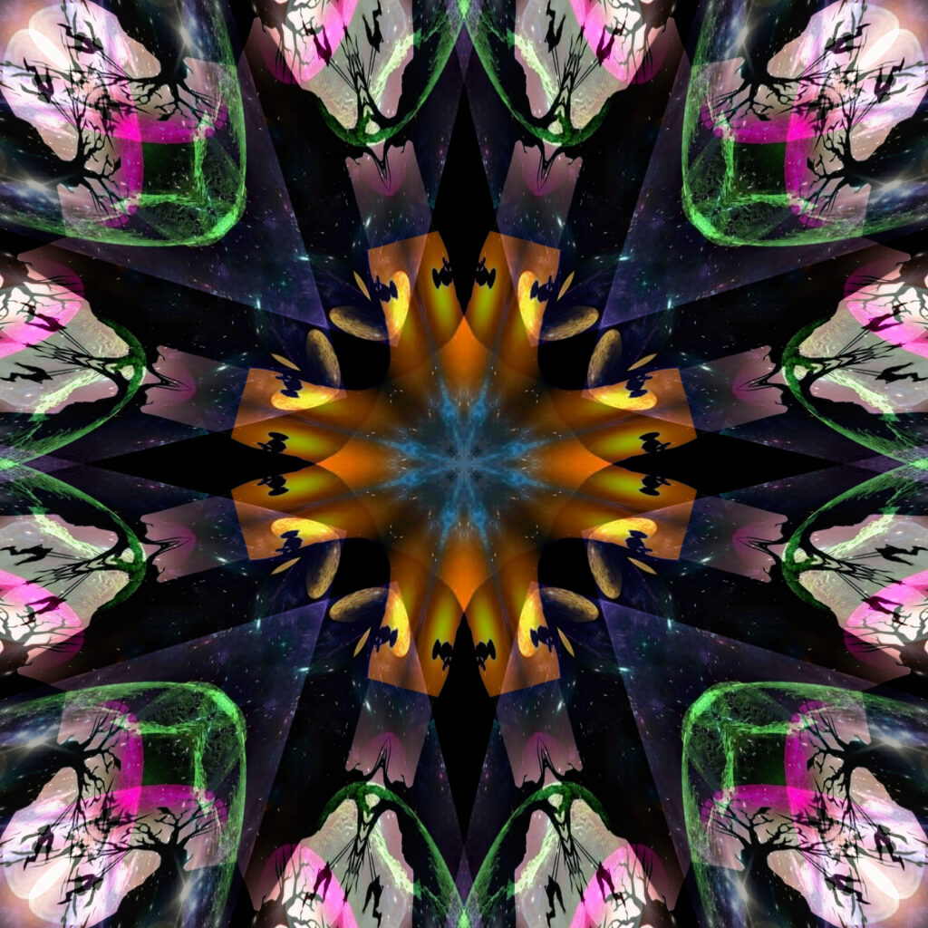 Vivid Fractal Wallpaper: Intricate Abstract Design & Symmetry