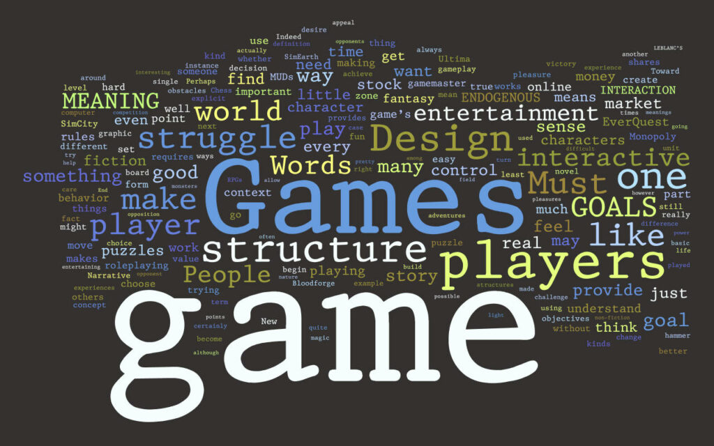 Vivid Gaming Word Cloud Wallpaper for Gamers & Designers