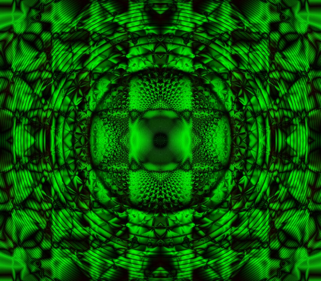 Mesmerizing Green Kaleidoscope Wallpaper - Fractal Design Background