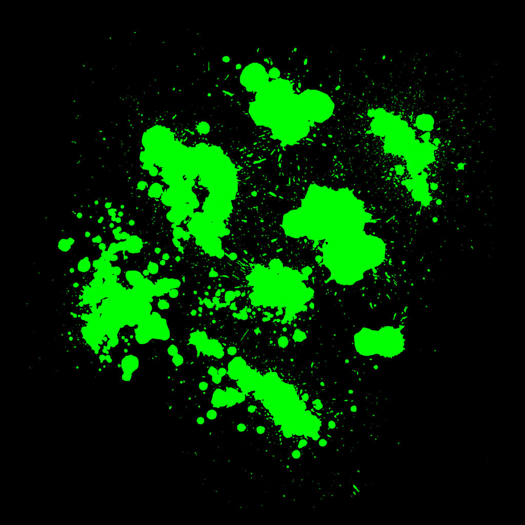 Vivid Green Paint Splatters on Black Background - Abstract Wallpaper