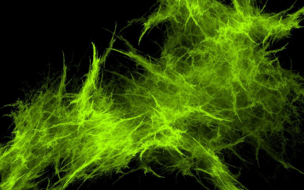 Vivid Green Smoke Wallpaper: Abstract Energy & Ethereal Design