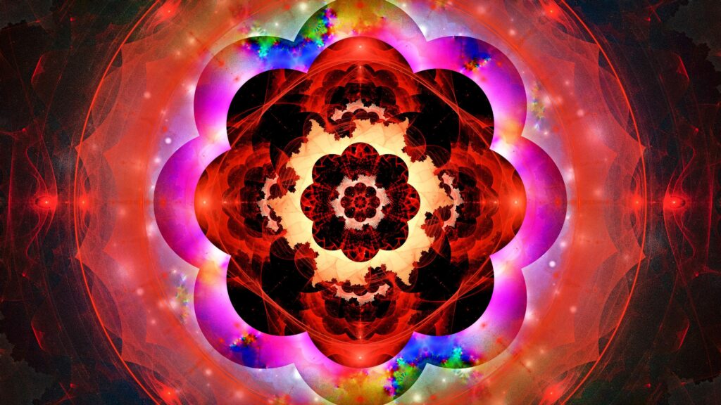 Vivid Kaleidoscopic Wallpaper: Intricate Symmetrical Background