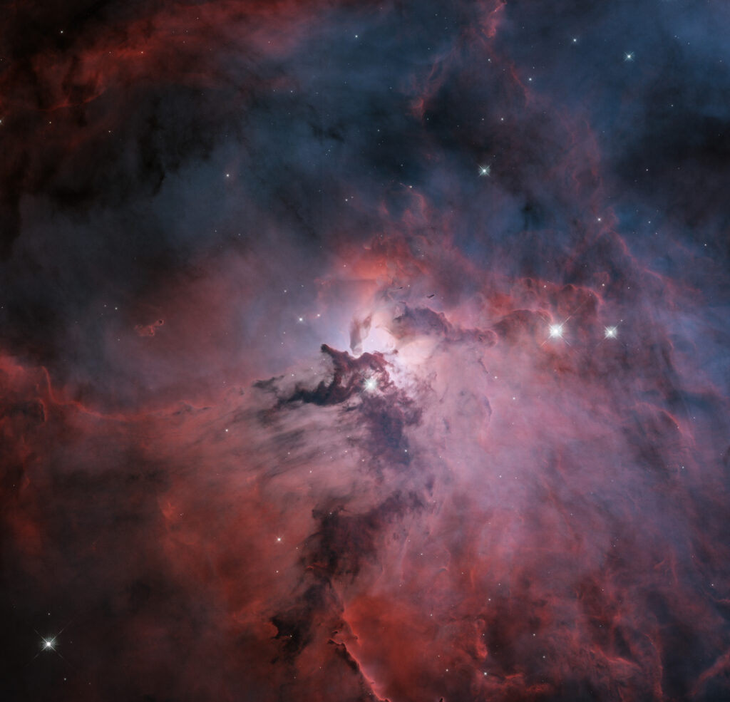 Vivid Nebula Wallpaper: Stunning Red & Blue Cosmic Scene Background