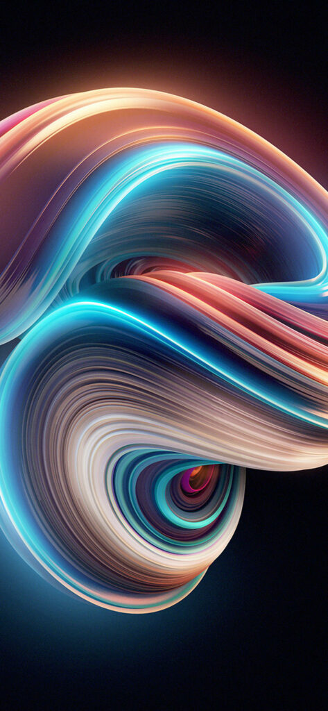 Vivid 3D Spiral Neon Wallpaper for Android - Striking Background Design