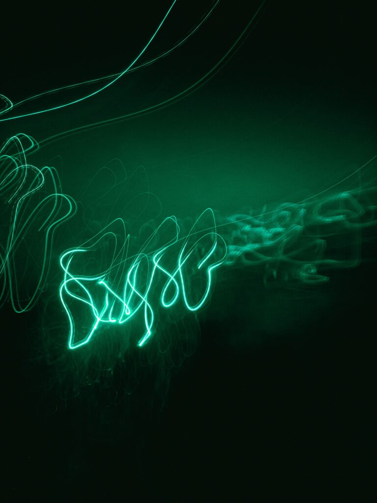 Vivid Neon Green Freezelight Wallpaper | Dynamic Abstract Background