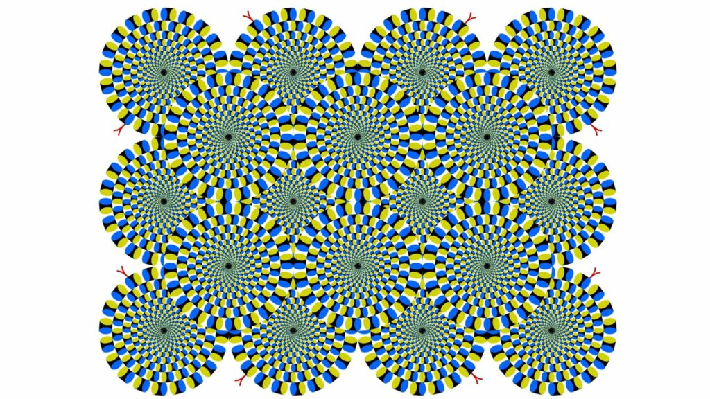 Vivid Optical Illusion Wallpaper: Interlocking Circles in Dynamic Colors