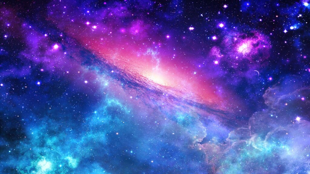 Vivid Outer Space Wallpaper: Bright Purple & Blue Galaxy Background
