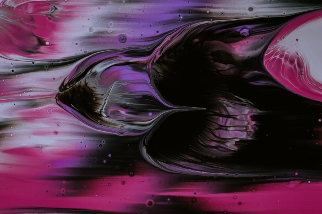 Vivid Liquid Paint Wallpaper: Pink & Purple Abstract Background