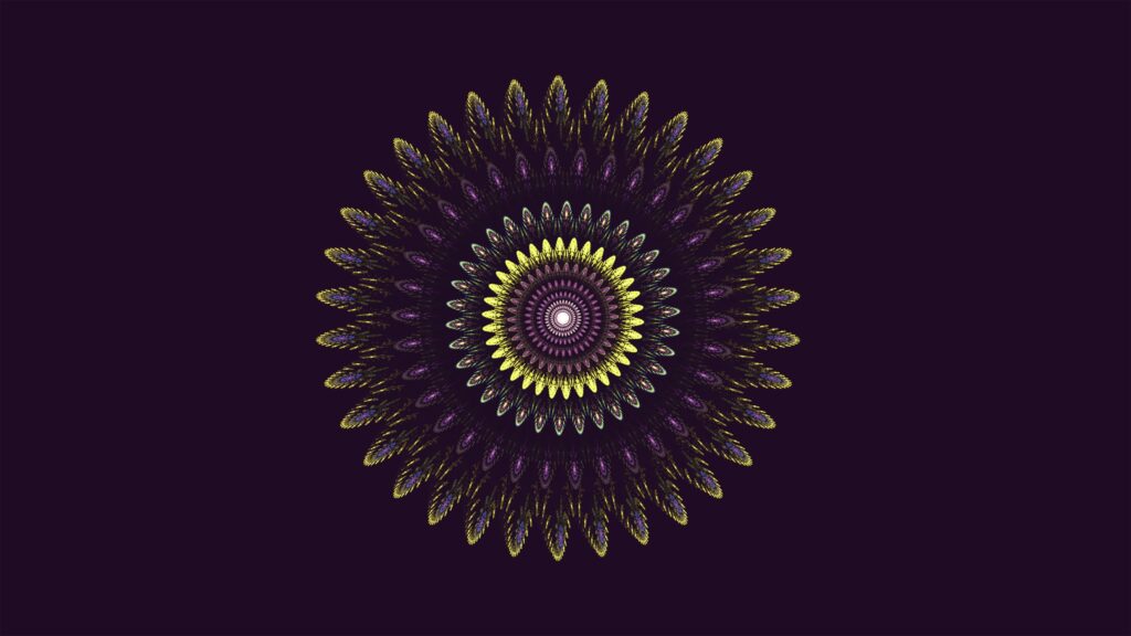 Vivid Purple & Yellow Mandala Wallpaper with Intricate Patterns