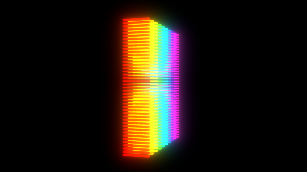 Vivid Rainbow Gradient Stripes on Black Background Wallpaper 7680x4320