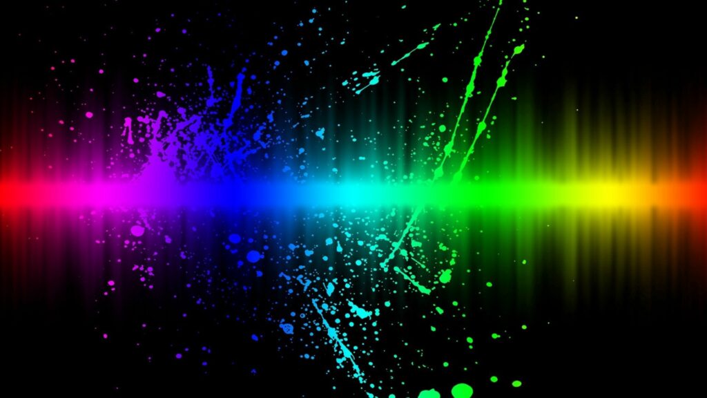 Vivid Rainbow Paint Splatters Abstract Wallpaper 1920x1080