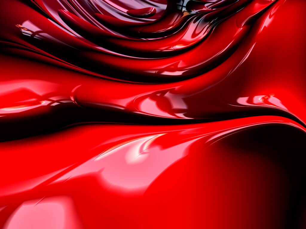 Dynamic Red Fractal Wallpaper: Glossy, Smooth Shapes for Stunning Background