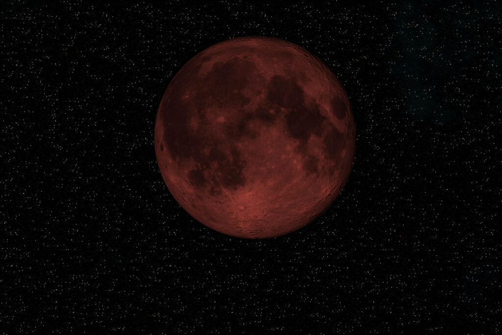 Red Moon Wallpaper: Mesmerizing Starry Night Sky Background