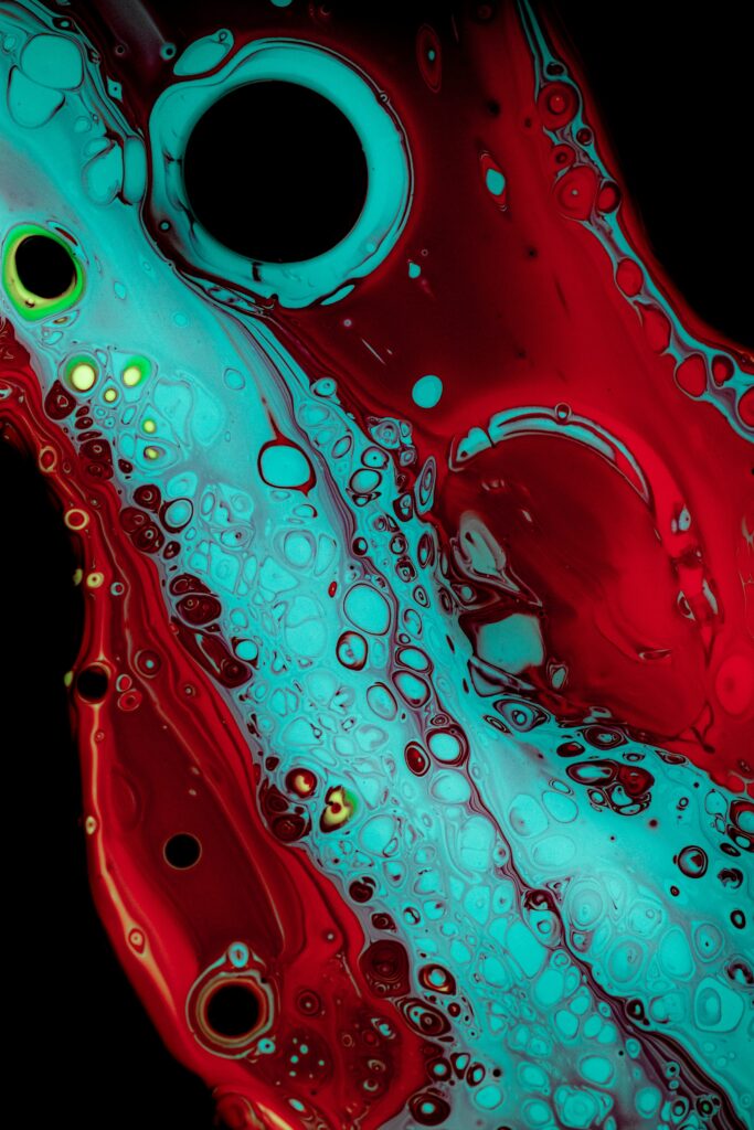 Vivid Red and Blue Abstract Wallpaper: Dynamic Artistic Background