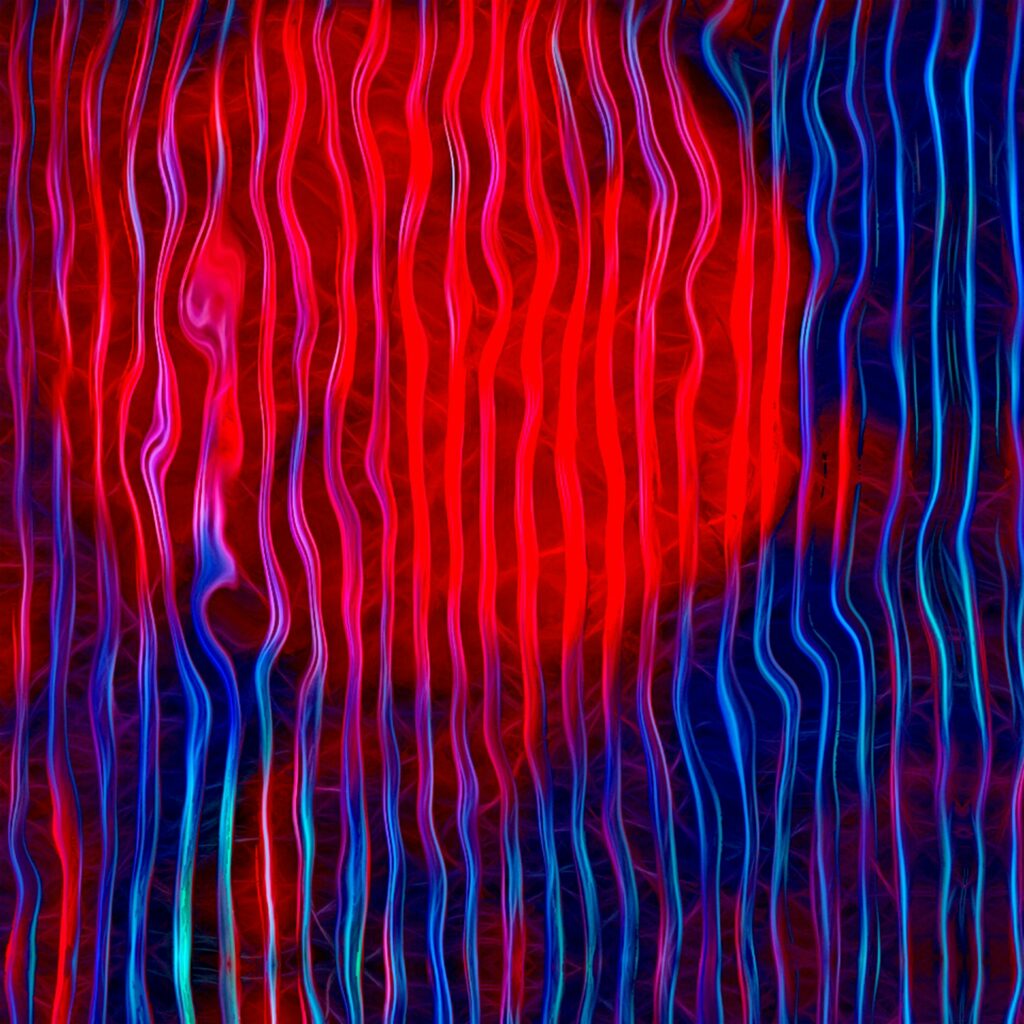Vivid Red & Blue Abstract Wallpaper with Dynamic Waves | 3780x3780