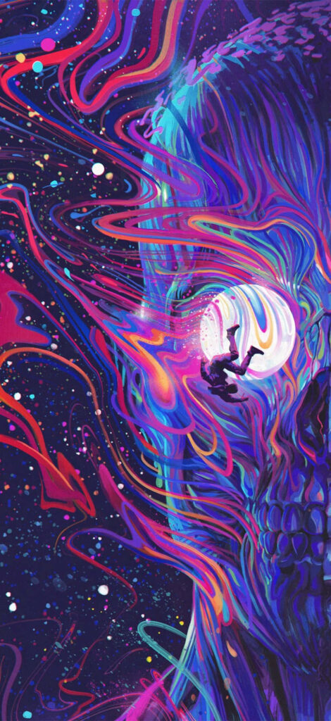 Surreal Multicolored Abstract Art Wallpaper with Flowing Energy Patterns
