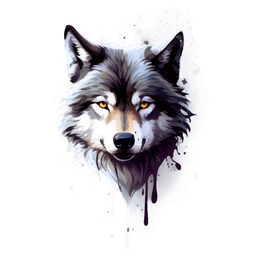 Vivid Wolf Splash Art Wallpaper - Mystical Colorful Design