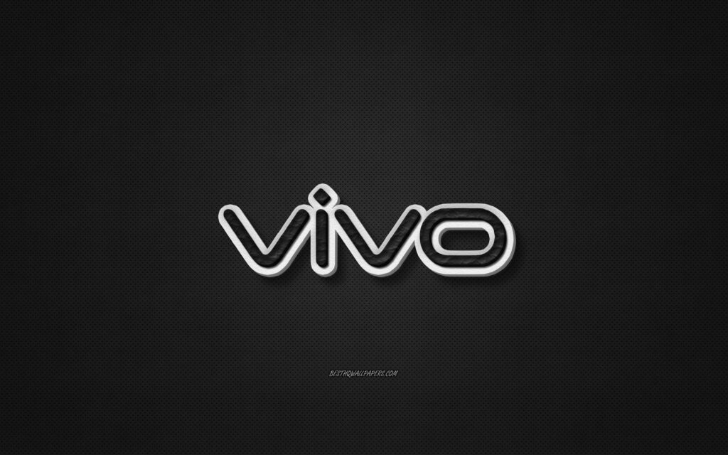 Vivo Leather Emblem: A Creative Art Piece in Black Leather Texture on HD Wallpaper