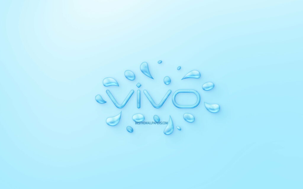 Vivo's Water Emblem: A Creative Artistic Concept on Blue QHD Wallpaper