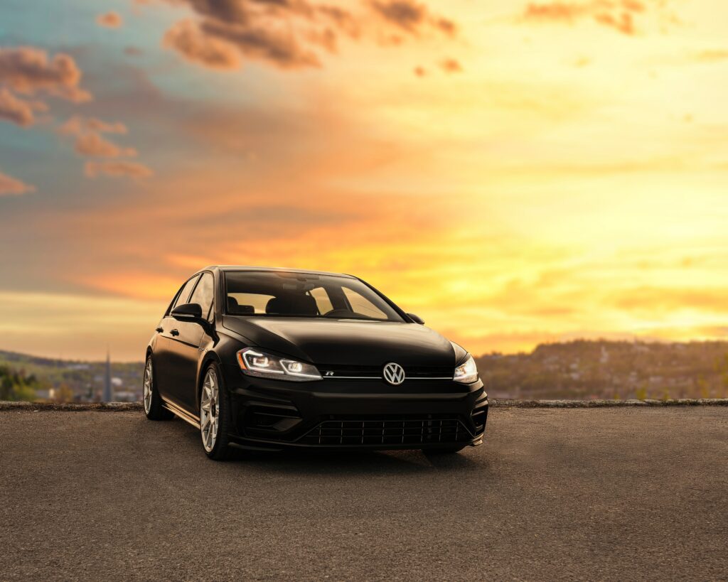 Sleek Volkswagen R Wallpaper: Stunning Sunset Background & Design