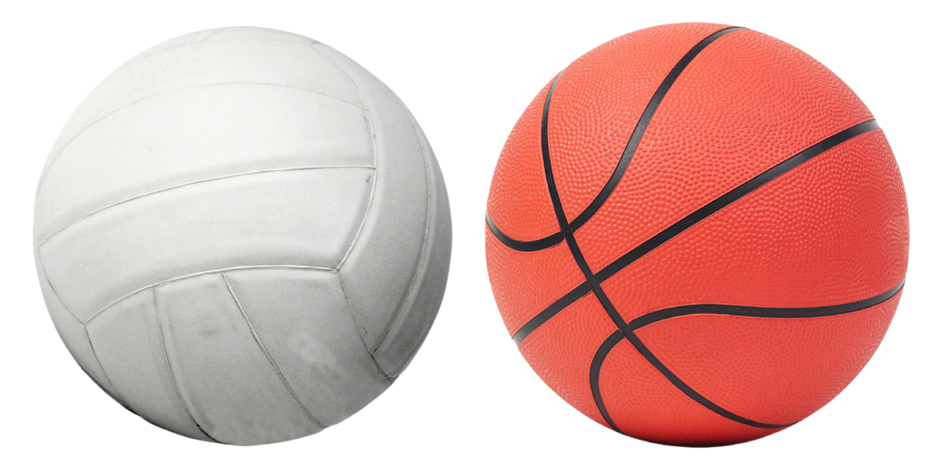 Volleyball & Basketball Wallpaper: Dual Sports Design Background