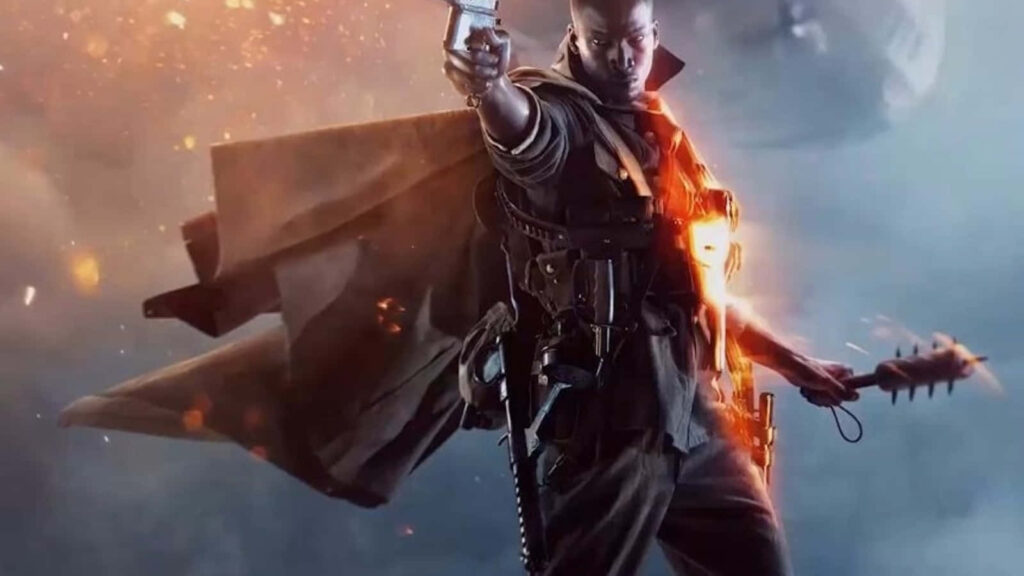 Battlefield 1 Soldier Charging in Intense War Scene Wallpaper