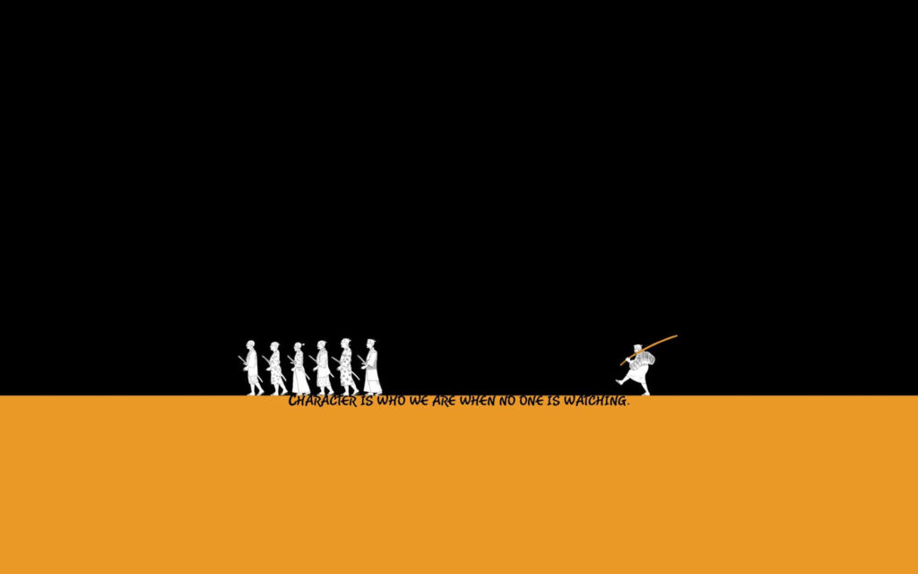 Minimalist Wallpaper: Man with Bat & Evolution Silhouettes Quote