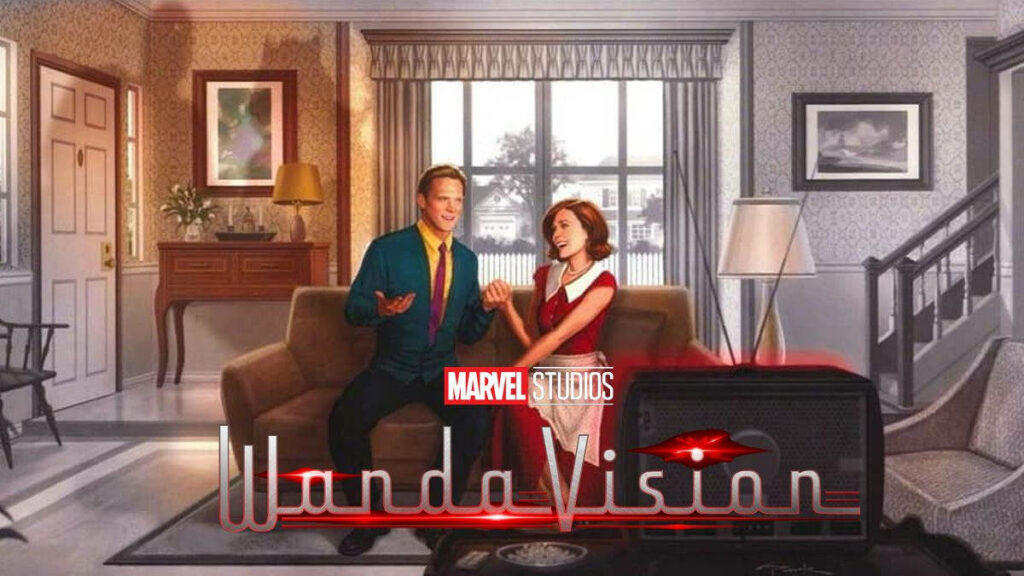 Retro WandaVision Wallpaper: Classic Sitcom Charm with Superhero Vibe