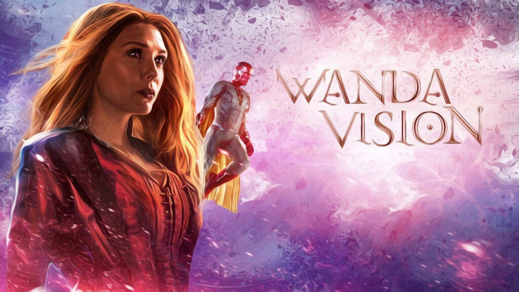 Marvel's Dynamic Duo Explores the Whimsical Realms of Wandavision in This Mesmerizing Fan Art Wallpaper