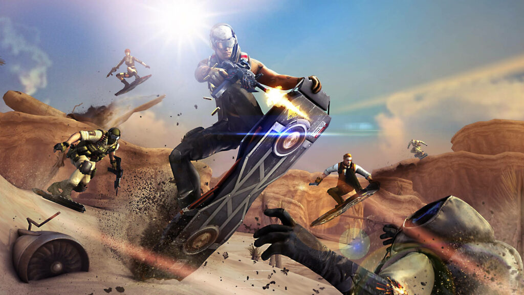 Warriors on the Sands: Epic Battle in Crossfire's Desert Arena Wallpaper