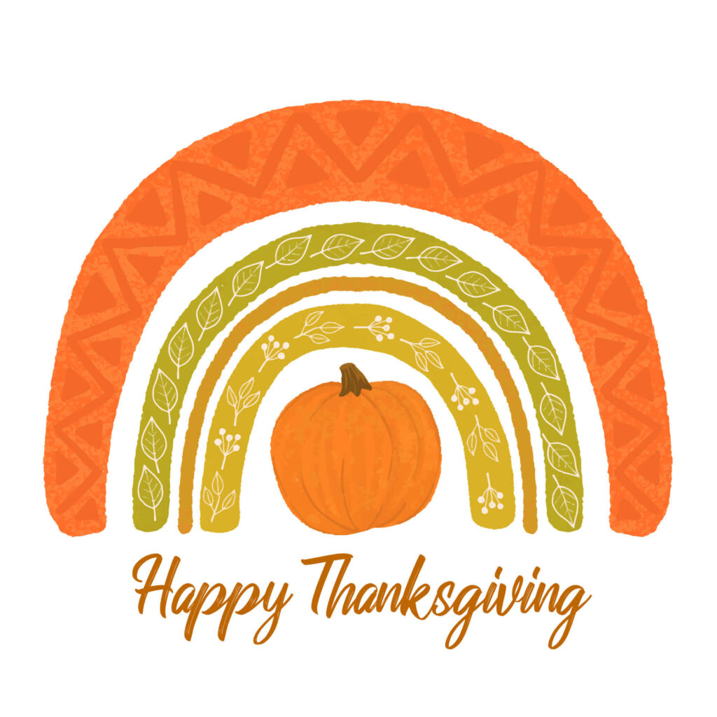 Autumn wallpaper with warm arches and festive pumpkin capturing fall and Thanksgiving spirit