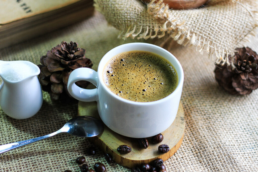 Cozy Coffee Wallpaper: Fresh Brew & Rustic Aesthetic Background