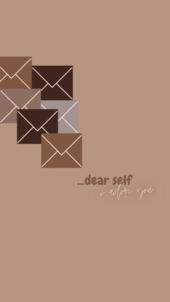 Warm Minimalist Wallpaper: 'Dear Self, I Adore You' Self-Love Design