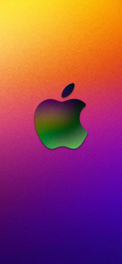 Vibrantly Warm: Iphone X's Eye-Catching Apple Logo in Orange on Home Screen Wallpaper