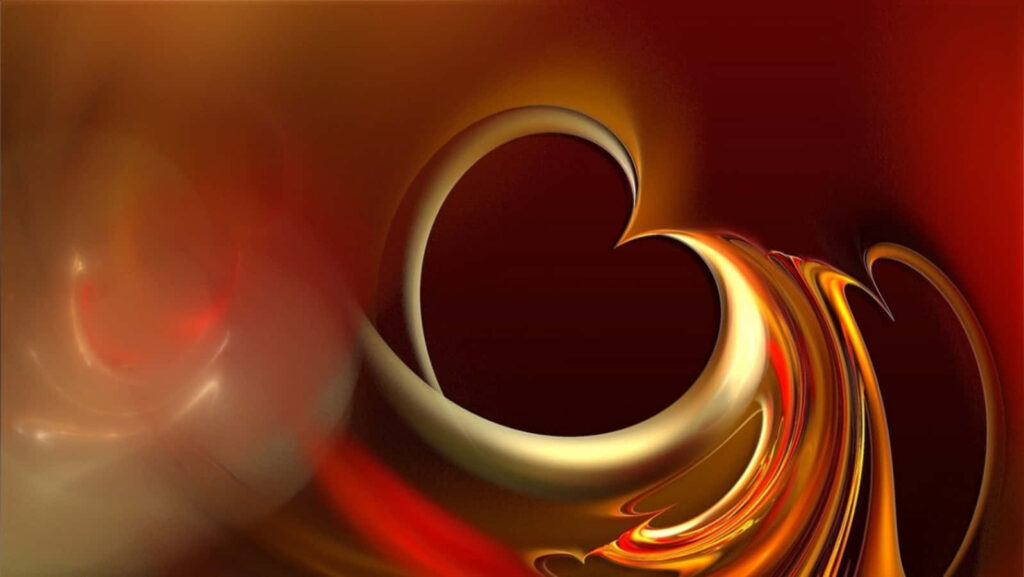 Vibrant Abstract Heart Wallpaper: Warm Orange & Golden Hues