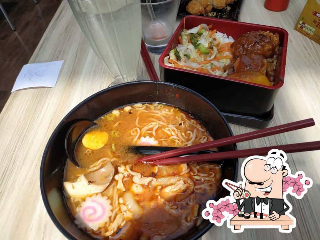 Delicious Ramen Bowl with Fried Chicken & Rice - Japanese Meal Wallpaper