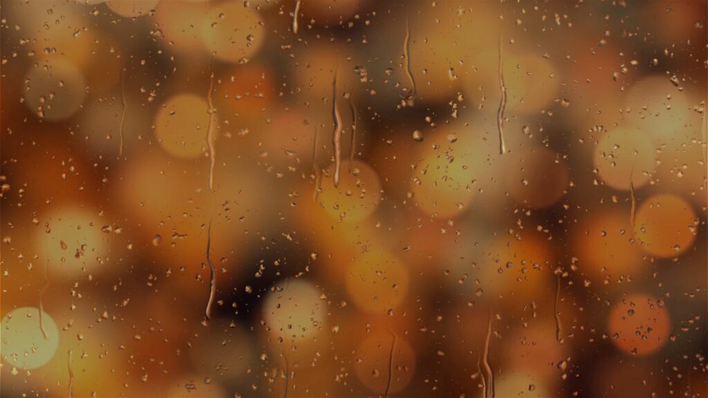 Warm-Toned Abstract Wallpaper: Glass, Water Droplets & Bokeh Effect