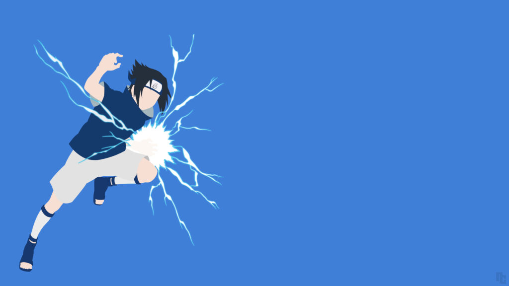 Saiyan-Powered Blue Sasuke Unleashed: The Iconic Anime Character Wallpaper