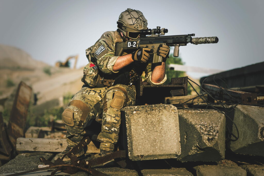Warrior in Combat: Precision and Power of Armed Forces in 4K Wallpaper