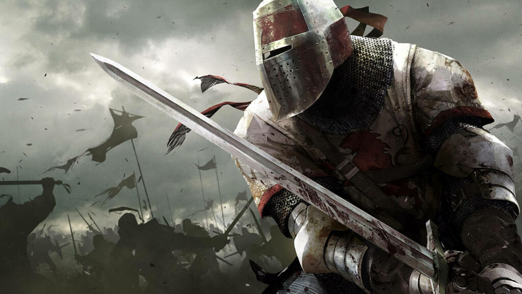 Knight of Fury: Intimidating Warrior Prepared for Gladiatorial Combat in For Honor Wallpaper
