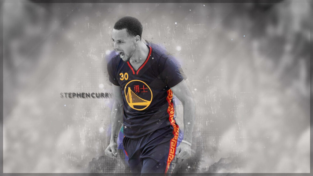 Warrior's Howl: Stephen Curry's Intense Screaming Wallpaper