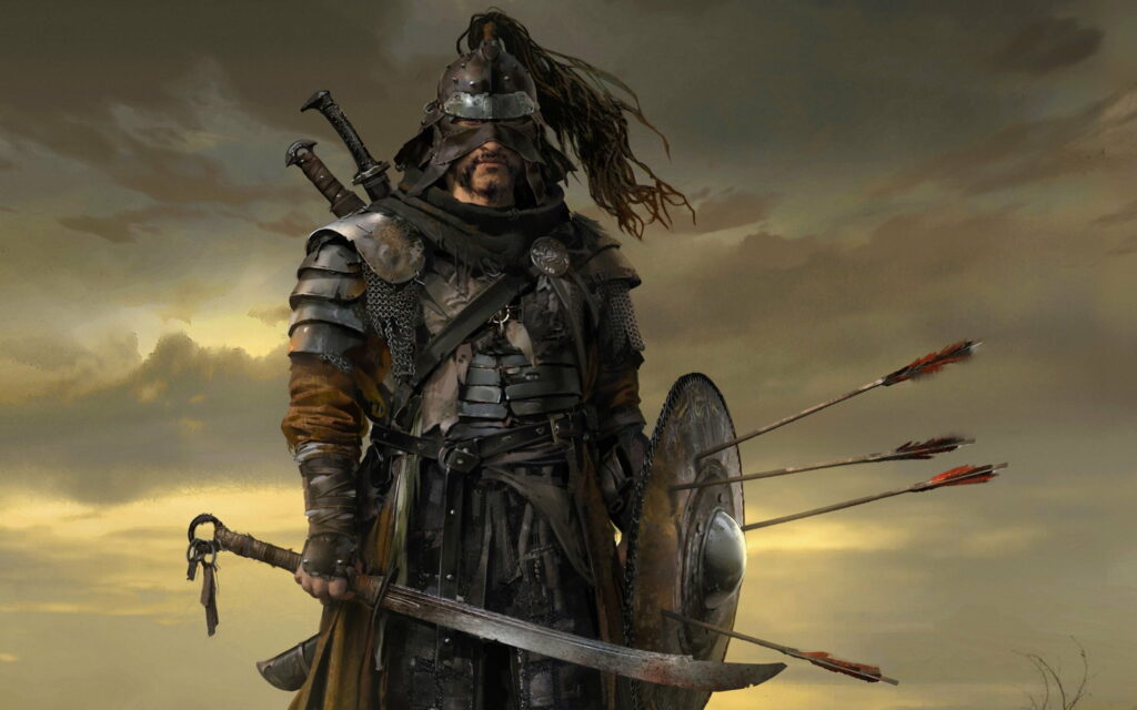 Warriors of the Steppes: Majestic Mongolian Samurai Wallpaper
